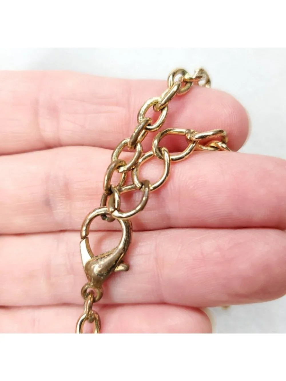 Gold Tone Bib Necklace Statement Metal Round Domes 17